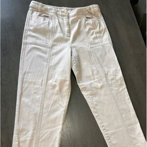 Talbots Beige Straight-Leg Pants with Ankle Zippers – Size 10